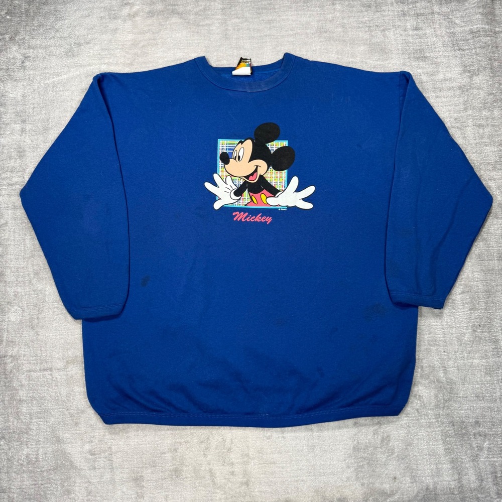 Mickey Unlimited Sweatshirt Mens XL Blue Vintage 90s Mickey Mouse Made in Canada